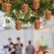 60 Pcs Christmas Natural Mini Hanging Pine Cones with String- 1.2 Inch Fall Thanksgiving Christmas Tree Hanging Pinecone Ornaments for DIY Crafts, Home, Party, Wedding Decor